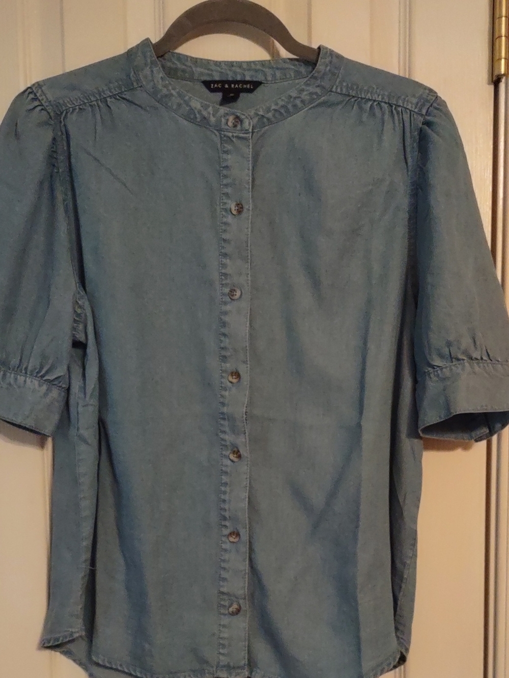 Zac & Rachel Light Chambray Button-Up Top